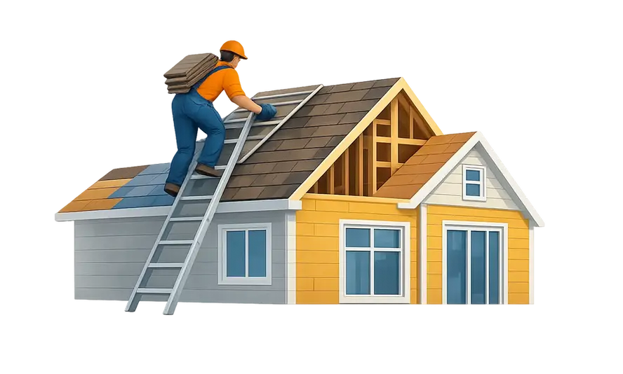New roof installation